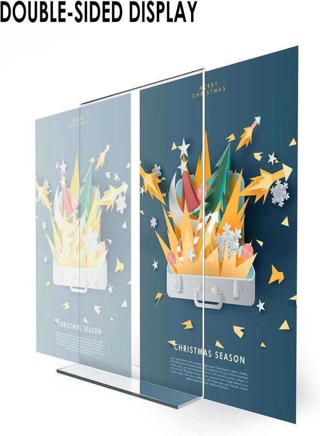 NEILL® Acrylic Sign Holder T Shape, Size-A4 (8.3"x11.7"), Pack of 2 Pcs, Clear/Transparent, Double Sided Portrait Display Stand Table Top, Perfect for Restaurants, Promotions, Classroom, Office, Store, Restaurants, Wedding Party Decoration - Image 4