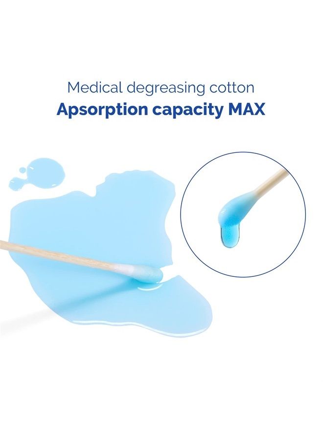 JMU مسحات قطن طبية، مسحات قطن JMU مع أعواد خشبية، 1000 قطعة - Image 4