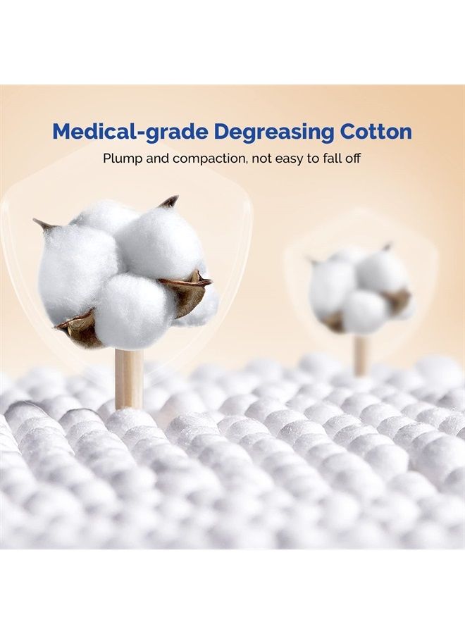 JMU مسحات قطن طبية، مسحات قطن JMU مع أعواد خشبية، 1000 قطعة - Image 2