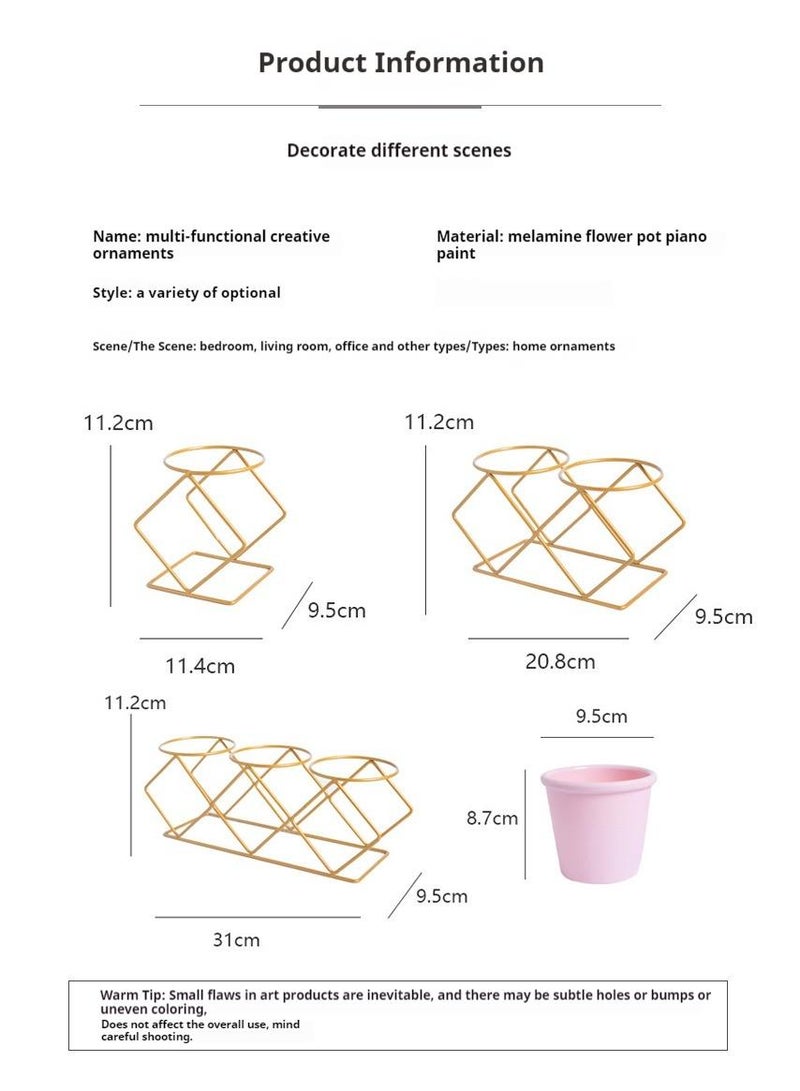 Bluejw Empty Melamine Flowerpot With Metal Bracket - Image 2