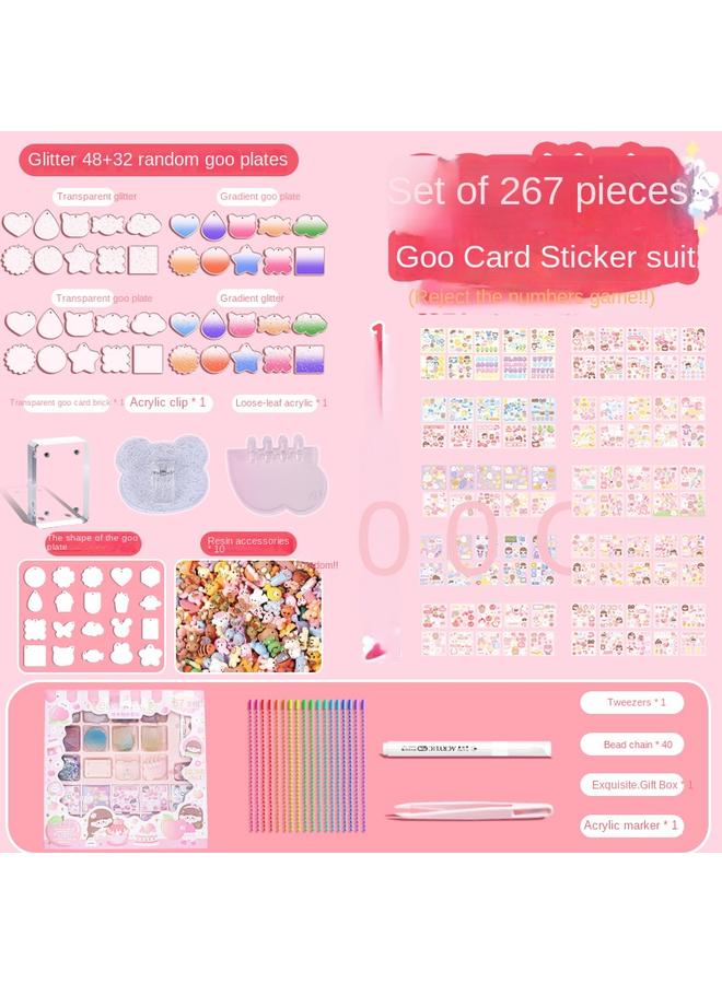 Bluejw Hand Account Sticker Suit Hand Account Sticker Material Gift Box Girl Children Cartoon Decorative Water Cup Sticker Cute Net - Image 1