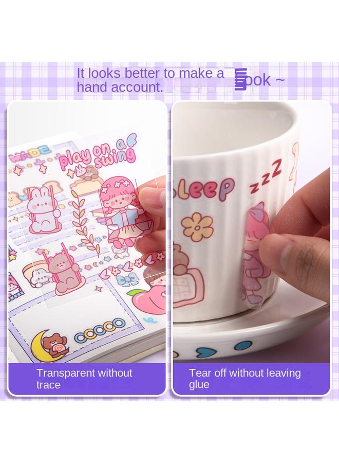 Bluejw Hand Account Sticker Suit Hand Account Sticker Material Gift Box Girl Children Cartoon Decorative Water Cup Sticker Cute Net - Image 5