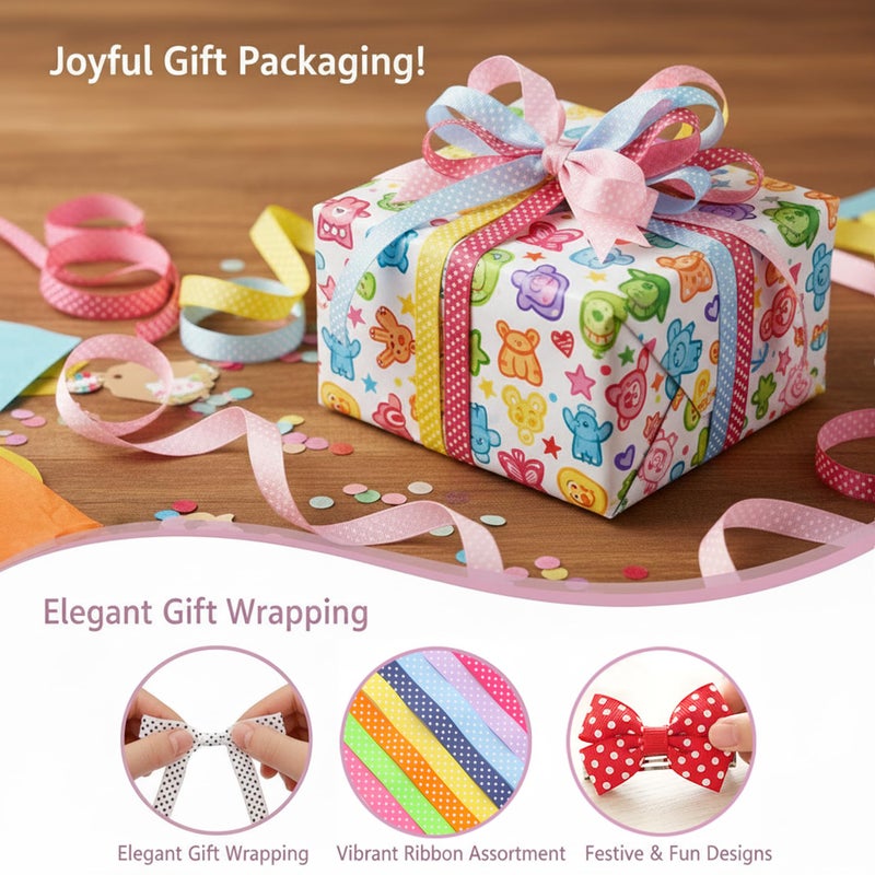 QingHan Polka Dot Grosgrain Ribbon: 5/8 inch 40 Yards (20colors x 2yards) - Image 5
