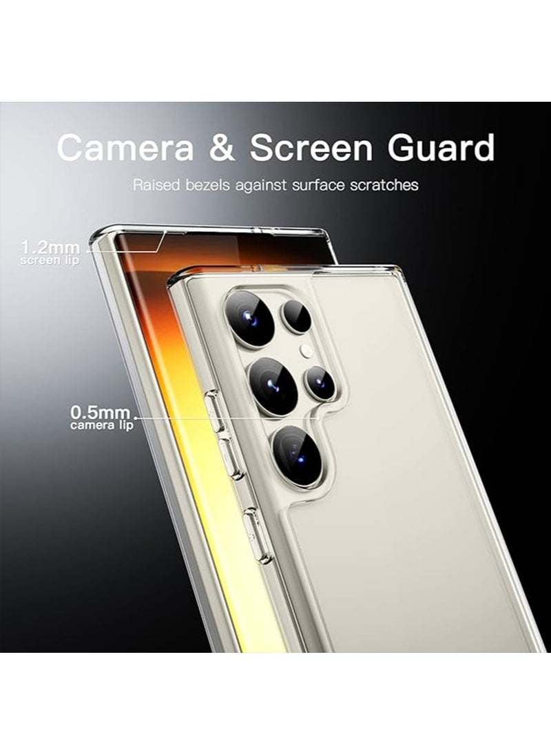 X-level Samsung Galaxy S24 Ultra Clear Case Cover with Anti-fingerprint Anti-drop Pc+Tpu Comfortable Touch Feel back Cover Support Wireless Charging Camera Len Protector Non-Yellowing Shell Transparent  - Image 4