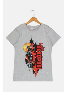 MARVEL Kids Boy Crew Neck Short Sleeve Graphic Print T-Shirts, Grey  - Image 1