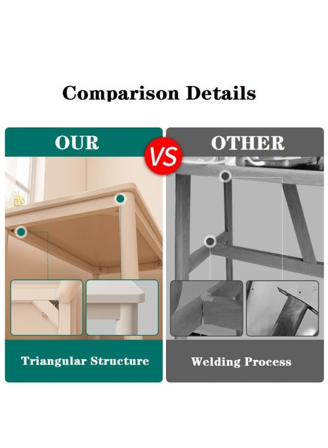 إيونتو طاولة طعام عصرية - سطح من الخشب الصلب مع أرجل من الفولاذ المقوى، 140×60×75 سم، سطح سهل التنظيف، استخدام مزدوج لتناول الطعام والمكتب المنزلي - Image 5