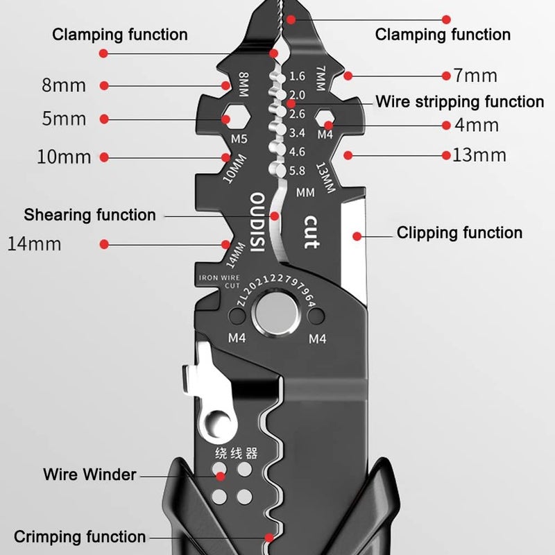 bosig MultiFunctional Chrome Vanadium Steel Pliers Electrician Wire Separating Crimping Stripping Cutting Wing Clamping Tools for Home Appliance Maintenance - Image 4