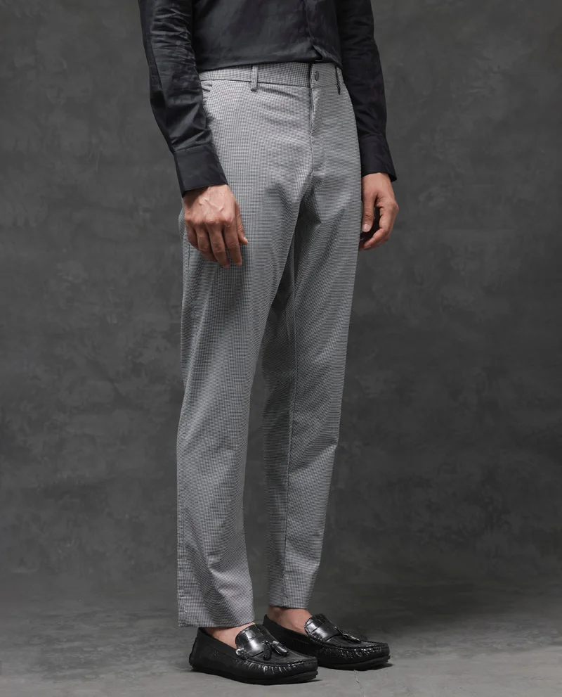 Rare Rabbit Men's Micro Check Trouser