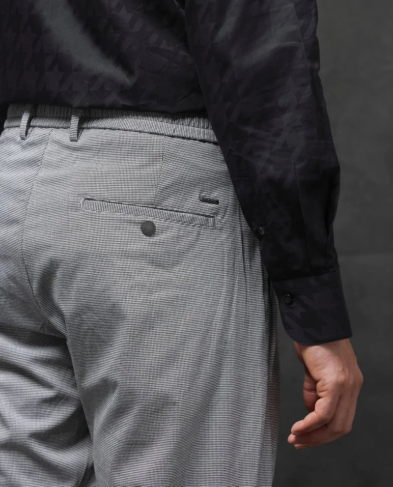 Rare Rabbit Men's Micro Check Trouser