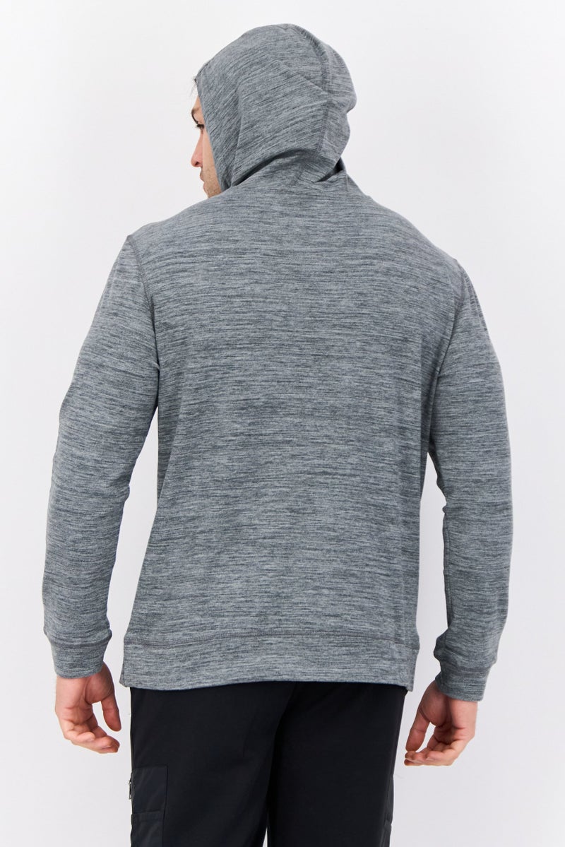 MOTION Men Sportswear Fit Long Sleeve Outdoor Hoodie, Heather Grey  - Image 4