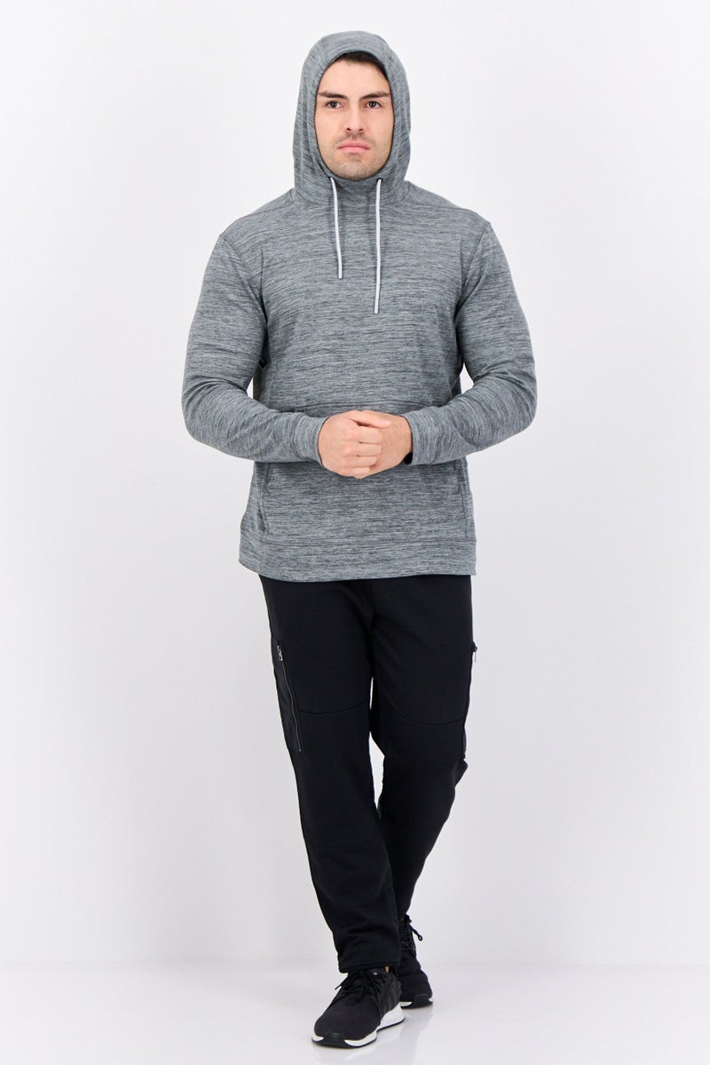 MOTION Men Sportswear Fit Long Sleeve Outdoor Hoodie, Heather Grey  - Image 2