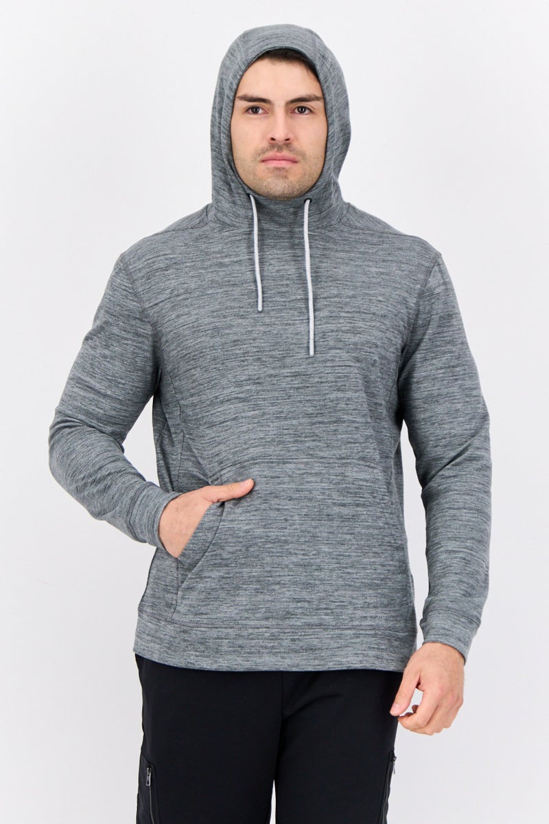 MOTION Men Sportswear Fit Long Sleeve Outdoor Hoodie, Heather Grey  - Image 1
