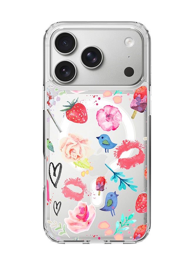 Stylizedd Classic Clear MagSafe Case for iPhone 17 Pro , Hybrid Soft Case Flexible Edges Anti Drop TPU PC Gel Thin Transparent Cover [ Designed for iPhone 17 Pro ] - Summer Fever - Image 1