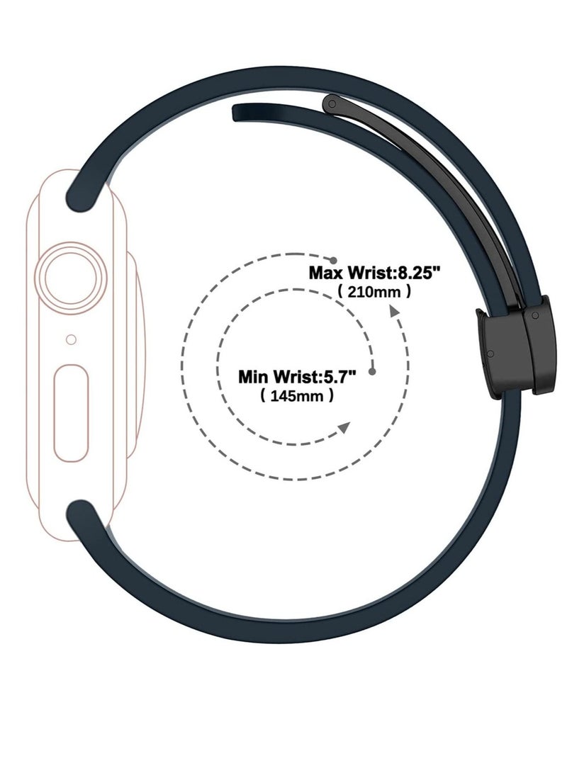 GENNEXT Simple Stylish Folding Magnetic Silicone Strap Band Shockproof Wear Resisting For 42MM 44M 45MM 49MM Series Ultra - Image 4