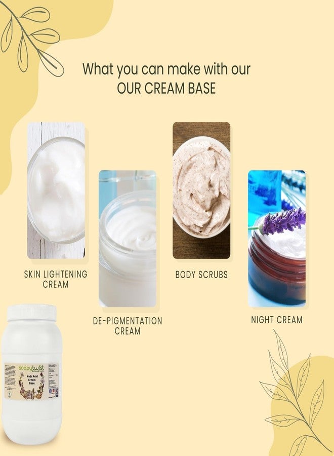 Soapy Twist Kojic Acid Cream base (300 grams) | Do-it-yourself Cream base | Paraben Free | Enriched with Oats Oil and Sesame Oil - Image 1
