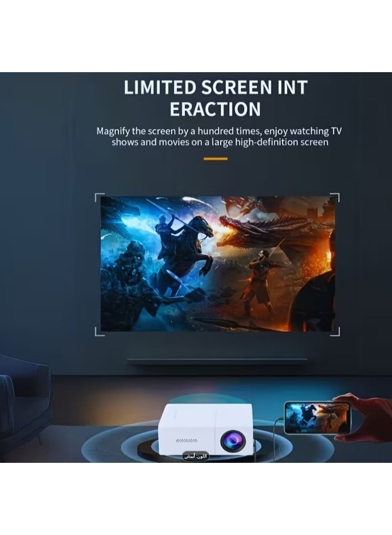 سمارت باري جهاز عرض صغير محمول LED، دقة أصلية 240P، يدعم 1080P، يعمل بالطاقة عبر USB، أبيض - Image 4