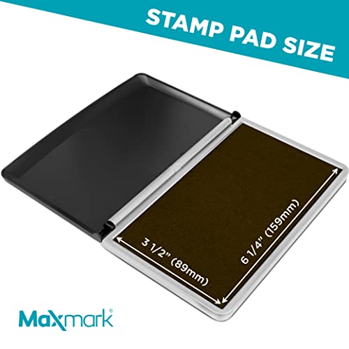 MaxMark Large Premium Brown Ink Stamp Pad - 3.5" x 6.25" - Quality Felt Pad - Image 3