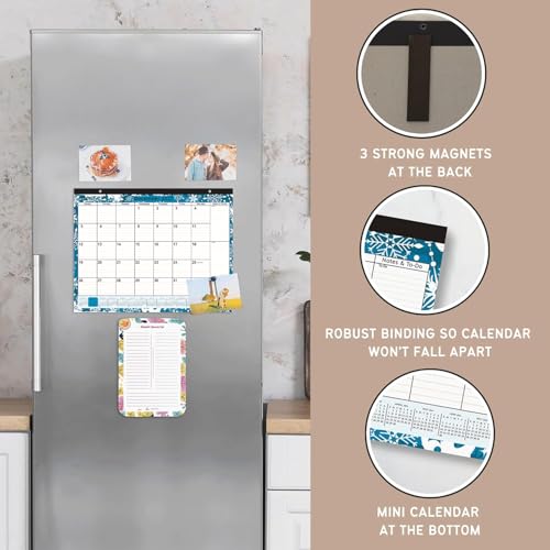 STRIVE ZEN 2026-2027 Magnetic Calendar for Fridge by StriveZen, 16x12 inches, Large Monthly, Paper, Tear-off, January 26 - December 27, Dry Erase Notepad/Grocery List and Dry Erase Marker, 24 Months - Image 2