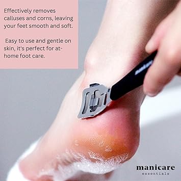 Manicare Corn And Callus Remover Pedicure Tool For Safely Removing Corns Calluses Dead Dry Hard Skin Includes 10 Replacement Heads Foot And Heel Scrubber Scraper Corn Plane Footcare - Image 4