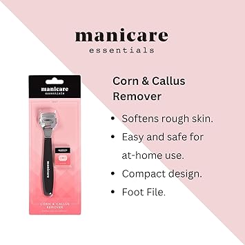 Manicare Corn And Callus Remover Pedicure Tool For Safely Removing Corns Calluses Dead Dry Hard Skin Includes 10 Replacement Heads Foot And Heel Scrubber Scraper Corn Plane Footcare - Image 2