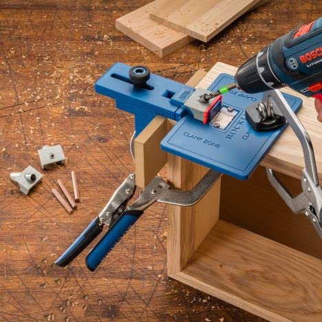 Rockler Corner Key Dowel Jig - Premium Doweling Jig For Decorative Mitered Joints - Dowel Hole Jig W/Molded Reference Lines - Woodworking Jigs Includes 1/8'' 1/4'' 3/8'' Drill Guide- Dowel Tool Kit - Image 4