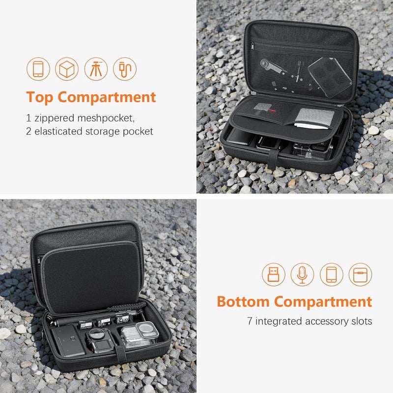AMAZEAR Portable Carry Case for DJI Action 6, Shoulder Strap Hard Shell Travel Bag for DJI Osmo Action 6 Accessories, Compact Water-Resistant Organizer Case - Image 3