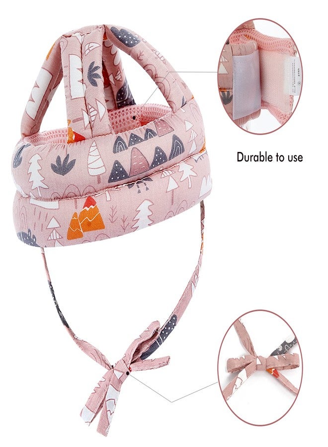 أن.سي خوذة أمان للأطفال الرضع مزودة بوسادة رأس قابلة للتهوية وقابلة للتعديل وغطاء للرأس للجري والمشي والزحف (وردي)، BB-1003 - Image 2