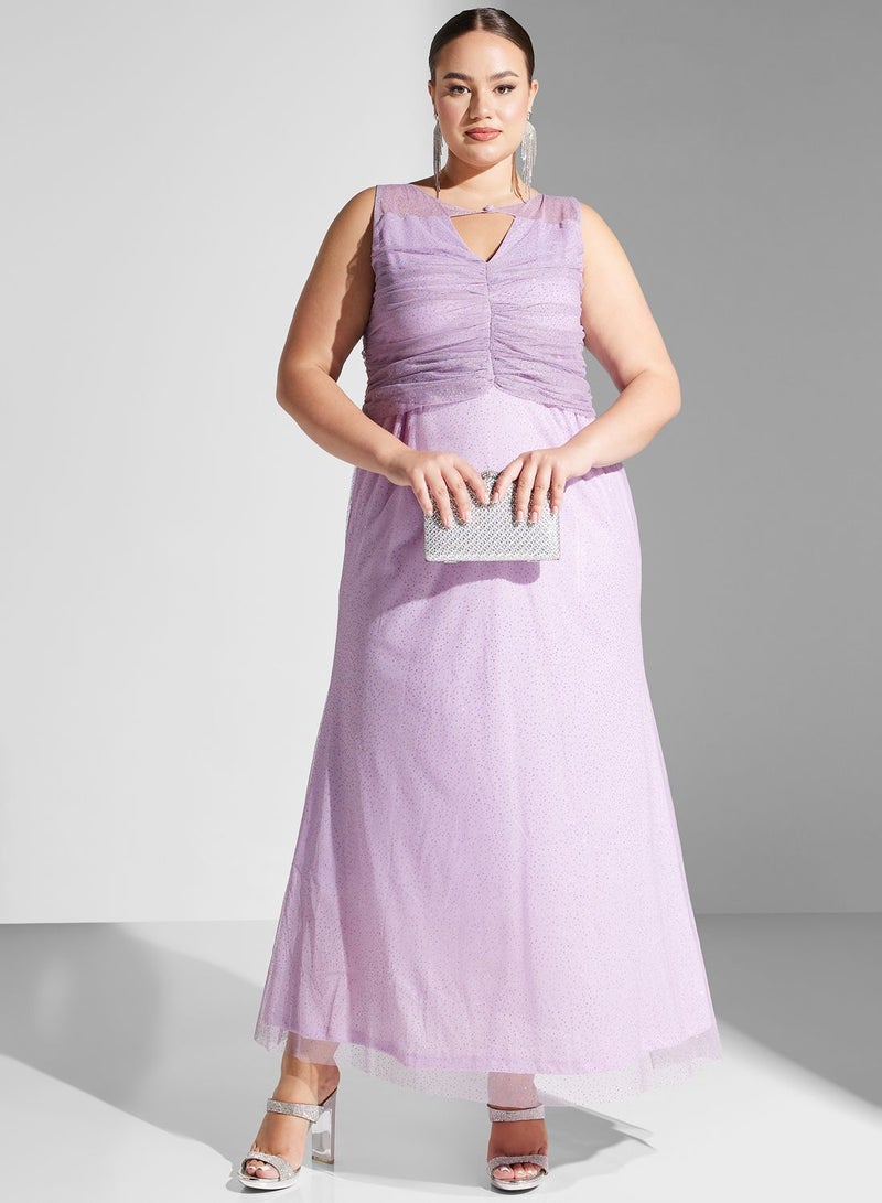 Ella Limited Curve Lavender Chiffon Gown Dress  - Image 1