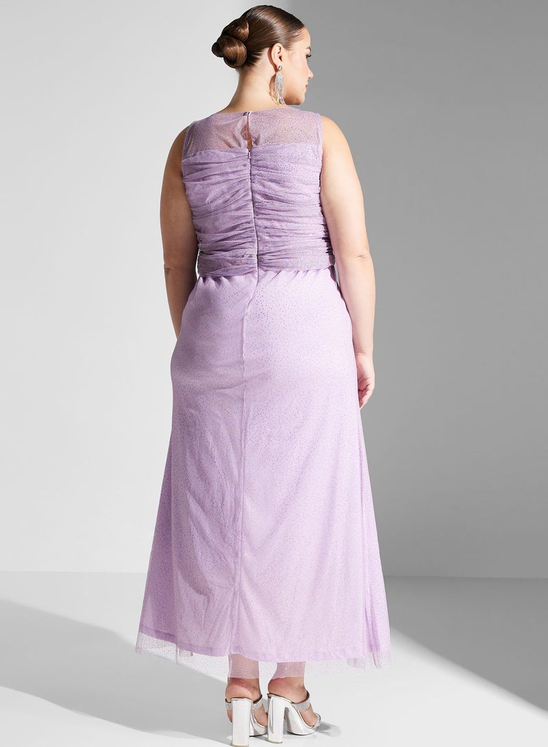 Ella Limited Curve Lavender Chiffon Gown Dress  - Image 2