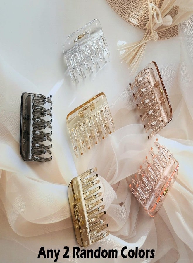 RHOSYN HAIR ACCESSORIES Hair Claw Clip In Pastel Colors Aesthetic Korean Style Hair Clutchers Barrettes For Thick/Thin Hair for Women Girls Hair Accessories(Pack of 3 Any Color)(Crystal) - Image 2