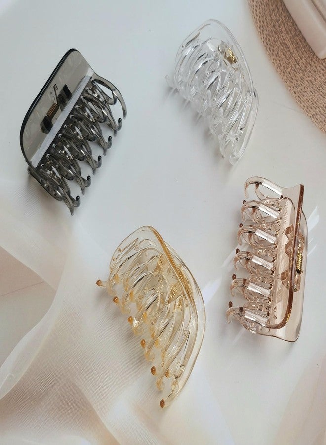 RHOSYN HAIR ACCESSORIES Hair Claw Clip In Pastel Colors Aesthetic Korean Style Hair Clutchers Barrettes For Thick/Thin Hair for Women Girls Hair Accessories(Pack of 3 Any Color)(Crystal) - Image 1
