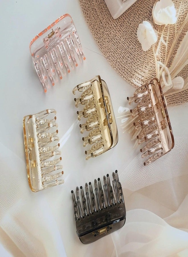 RHOSYN HAIR ACCESSORIES Hair Claw Clip In Pastel Colors Aesthetic Korean Style Hair Clutchers Barrettes For Thick/Thin Hair for Women Girls Hair Accessories(Pack of 3 Any Color)(Crystal) - Image 5