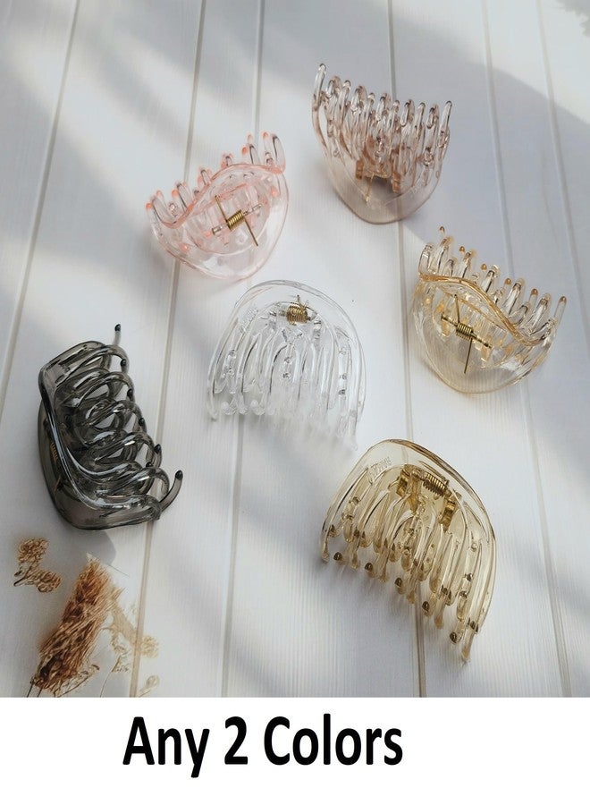 RHOSYN HAIR ACCESSORIES Hair Claw Clip In Pastel Colors Aesthetic Korean Style Hair Clutchers Barrettes For Thick/Thin Hair for Women Girls Hair Accessories(Pack of 3 Any Color)(Crystal) - Image 3