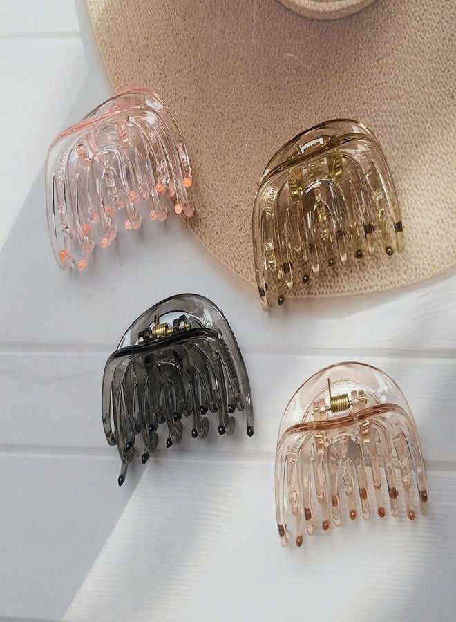 RHOSYN HAIR ACCESSORIES Hair Claw Clip In Pastel Colors Aesthetic Korean Style Hair Clutchers Barrettes For Thick/Thin Hair for Women Girls Hair Accessories(Pack of 3 Any Color)(Crystal) - Image 4