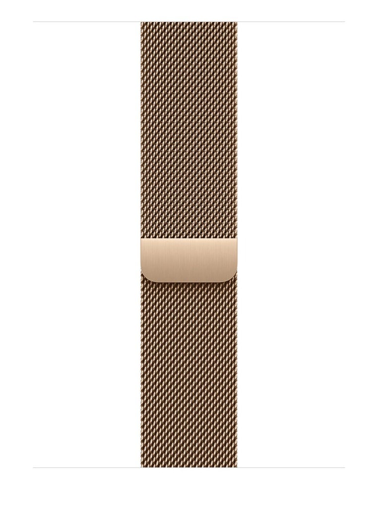 Watch Apple Watch Milanese Loop Band Compatible with 38mm 40mm 41mm, (42mm Series 10 and 11) Series 9 / 8 / 7 / 6 / 5 / 4 / 3 / 2 / 1 & SE – Premium Stainless Steel Magnetic Mesh Strap - Gold - Image 3