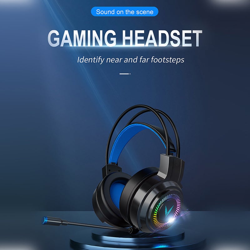 G58 Gaming Headset Over Ear Headphones with Mic & Colorful Light PC Gaming Headphone w/7.1 Surround Sound/Powerful Bass Compatible with PS4/PC/Laptop/Smartphone - Image 2