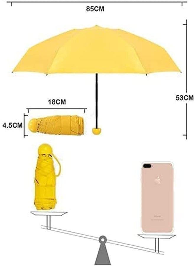 EXEMARTZ Capsule Umbrella | Mini Compact Umbrella Use While Traveling | Windproof, Protect from UV Rays & Rain | Portable 4 fold Mini Cute Capsule Design Umbrellas (Yellow) - Image 4