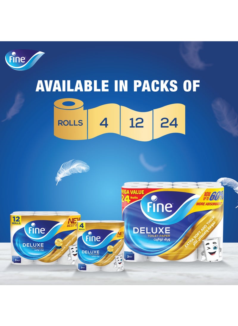 Fine - 3 Ply Deluxe Toilet Paper 32 Rolls 140 Sheets - Image 1