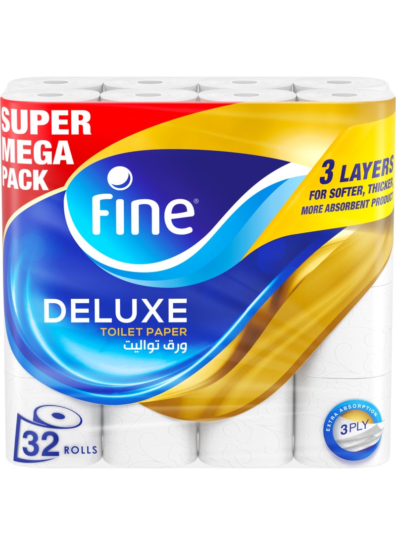 Fine ورق تواليت ديلوكس 3 طبقات 32 لفة 140 ورقة - Image 1