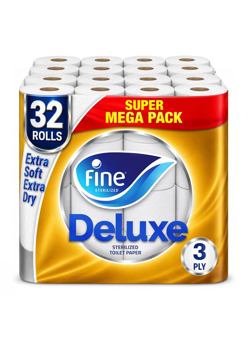 Fine Toilet Paper 140 Sheets 3 Ply Pack of 32 Rolls - Image 1