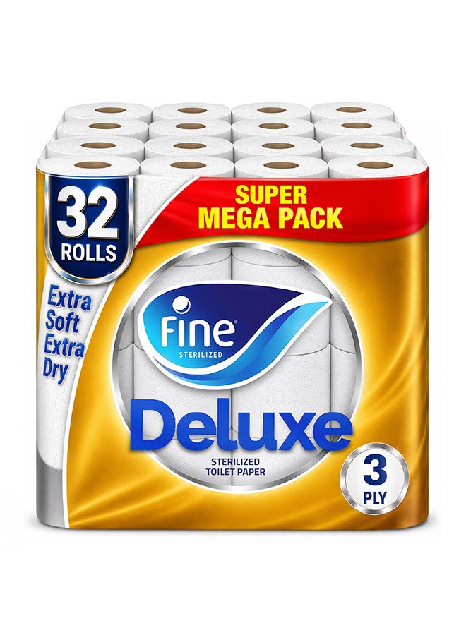 Fine Toilet Paper 140 Sheets 3 Ply Pack of 32 Rolls - Image 1