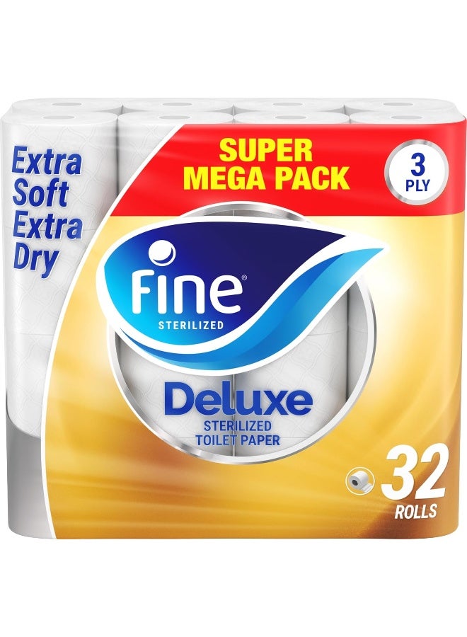 Fine Toilet Paper 140 Sheets 3 Ply Pack of 32 Rolls - Image 2