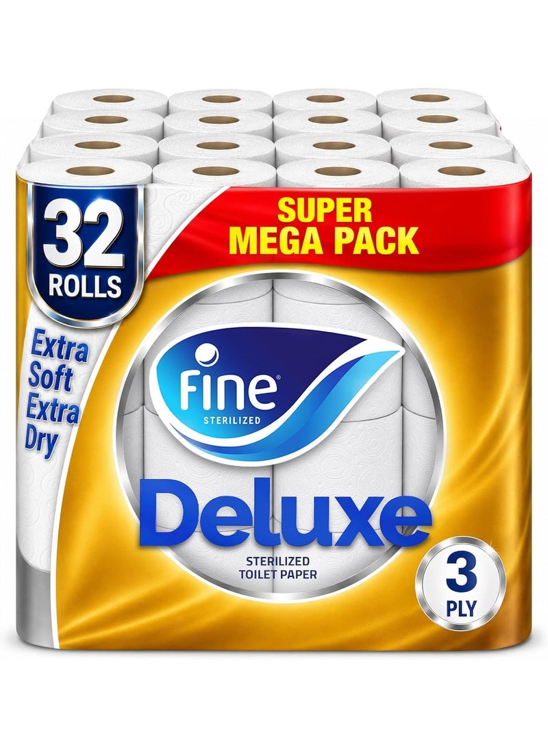Fine ورق تواليت ديلوكس 3 طبقات 32 لفة 140 ورقة - Image 1