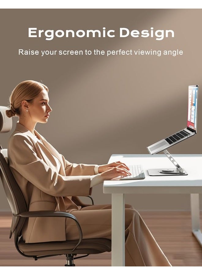 Adjustable Folding Laptop Stand - Dual Bar Design with 360° Flexible Rotation – Ergonomic & Portable Holder for 10”–16” Laptops - Image 5