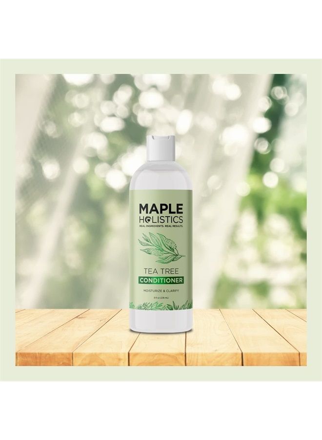 Maple Holistics بلسم شجرة الشاي للشعر الجاف - بلسم زيت شجرة الشاي للشعر الدهني وبلسم خالٍ من الكبريتات للشعر الجاف - بلسم منظف وزيت شجرة الشاي للعناية بفروة الرأس الجافة للشعر - Image 2