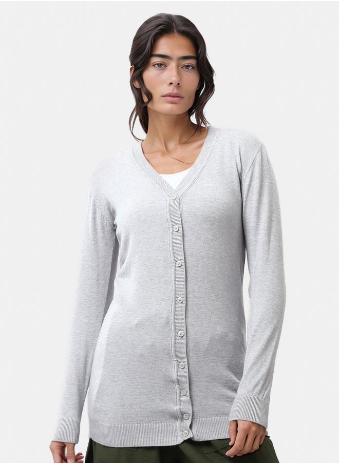 RAVIN Buttoned Solid Long Cardigan  - Image 1