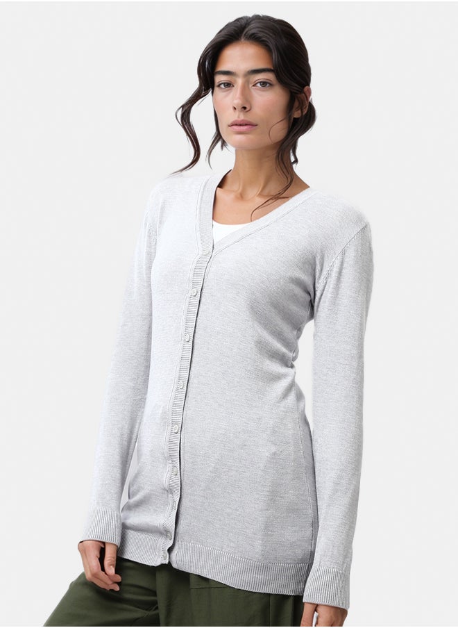 RAVIN Buttoned Solid Long Cardigan  - Image 2