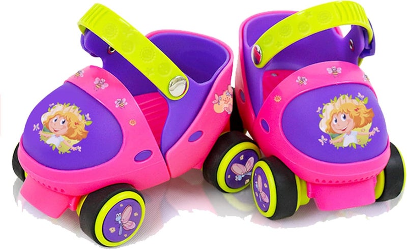 AM ANNA Kids Adjustable Quad Roller Skates for Toddlers Age 2-5 - Rose Red - Image 1