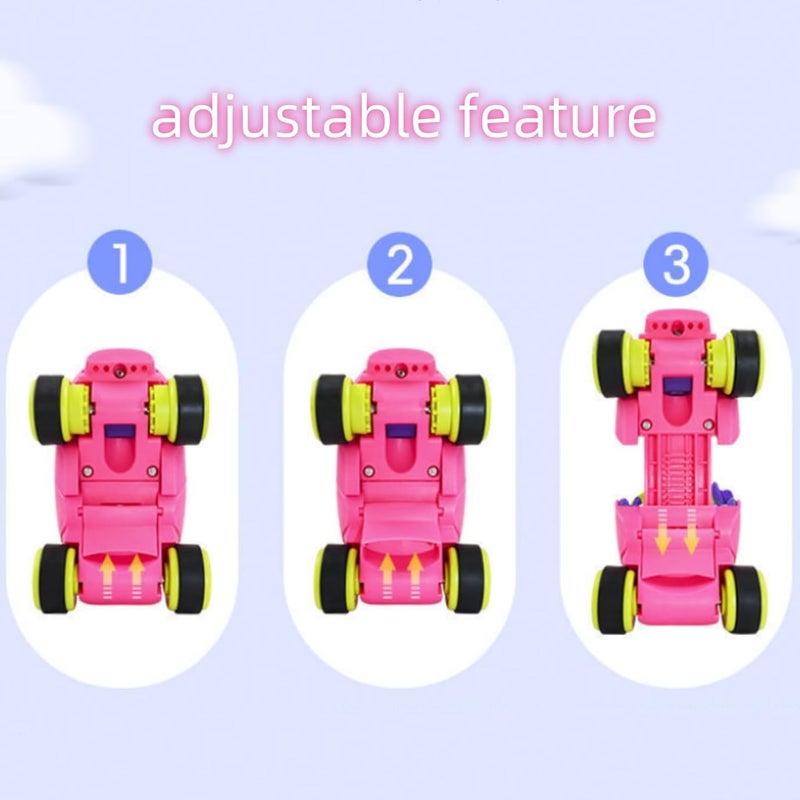 AM ANNA Kids Adjustable Quad Roller Skates for Toddlers Age 2-5 - Rose Red - Image 5