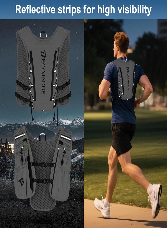 BECOJADDE Running Vest Hydration Backpack Lightweight 5L Water Pack for Men Women, Running Backpack Hydration Pack for Marathon, Trail Running, Cycling, Hiking, Jogging White - Image 5